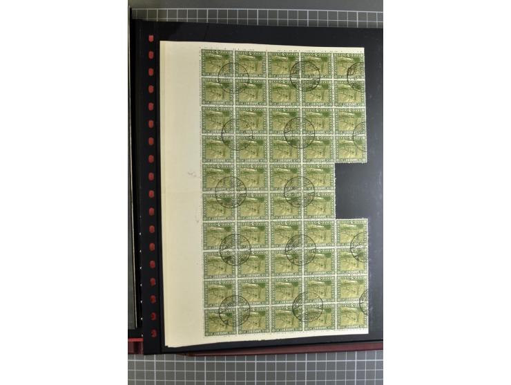 1947/1959, sehr umfangreiche gestempelte Sammlung mit vielen Briefstücken, Einheiten und Besonderheiten sowie Briefen und FDC