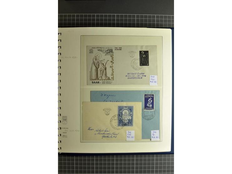 1947/1959, sehr umfangreiche gestempelte Sammlung mit vielen Briefstücken, Einheiten und Besonderheiten sowie Briefen und FDC