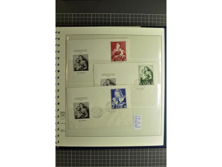 1947/1959, sehr umfangreiche gestempelte Sammlung mit vielen Briefstücken, Einheiten und Besonderheiten sowie Briefen und FDC