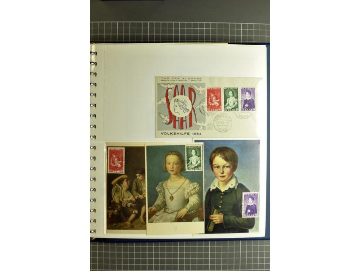 1947/1959, sehr umfangreiche gestempelte Sammlung mit vielen Briefstücken, Einheiten und Besonderheiten sowie Briefen und FDC