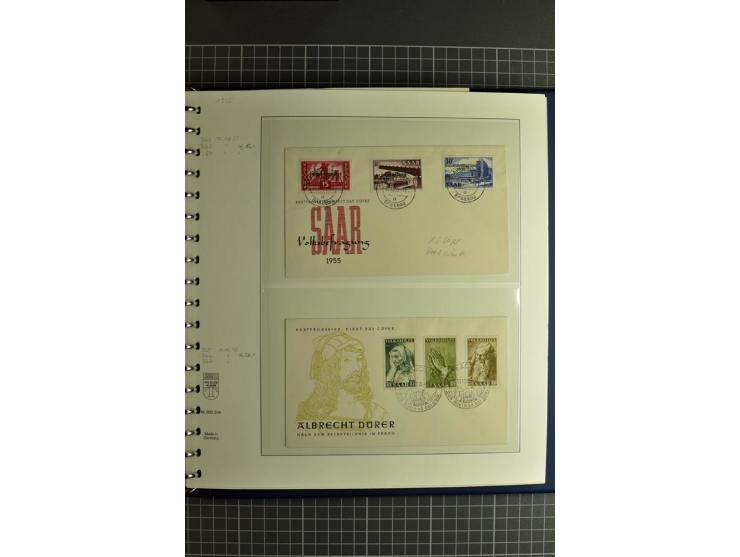 1947/1959, sehr umfangreiche gestempelte Sammlung mit vielen Briefstücken, Einheiten und Besonderheiten sowie Briefen und FDC