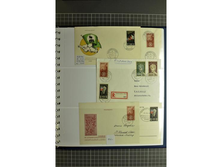 1947/1959, sehr umfangreiche gestempelte Sammlung mit vielen Briefstücken, Einheiten und Besonderheiten sowie Briefen und FDC