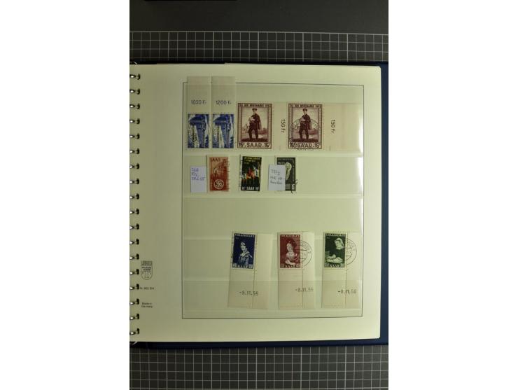 1947/1959, sehr umfangreiche gestempelte Sammlung mit vielen Briefstücken, Einheiten und Besonderheiten sowie Briefen und FDC