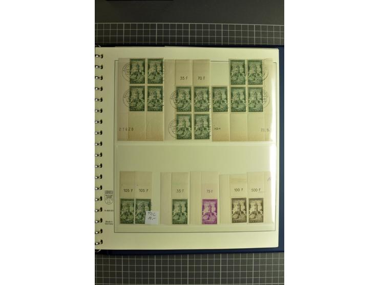 1947/1959, sehr umfangreiche gestempelte Sammlung mit vielen Briefstücken, Einheiten und Besonderheiten sowie Briefen und FDC