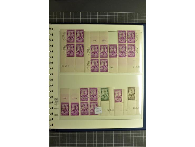 1947/1959, sehr umfangreiche gestempelte Sammlung mit vielen Briefstücken, Einheiten und Besonderheiten sowie Briefen und FDC