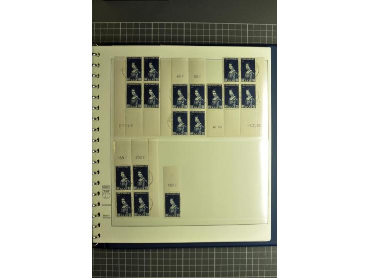 1947/1959, sehr umfangreiche gestempelte Sammlung mit vielen Briefstücken, Einheiten und Besonderheiten sowie Briefen und FDC