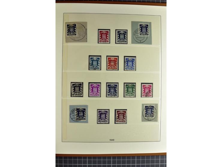 1947/1959, sehr umfangreiche gestempelte Sammlung mit vielen Briefstücken, Einheiten und Besonderheiten sowie Briefen und FDC