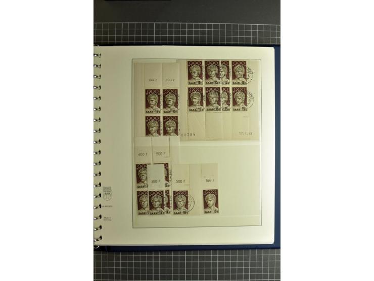 1947/1959, sehr umfangreiche gestempelte Sammlung mit vielen Briefstücken, Einheiten und Besonderheiten sowie Briefen und FDC