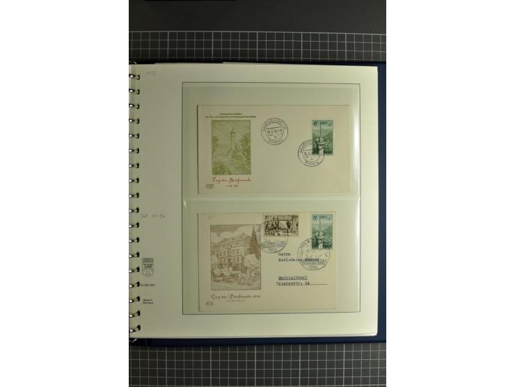 1947/1959, sehr umfangreiche gestempelte Sammlung mit vielen Briefstücken, Einheiten und Besonderheiten sowie Briefen und FDC