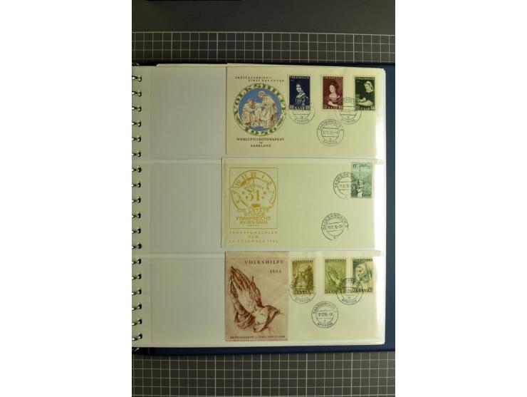 1947/1959, sehr umfangreiche gestempelte Sammlung mit vielen Briefstücken, Einheiten und Besonderheiten sowie Briefen und FDC