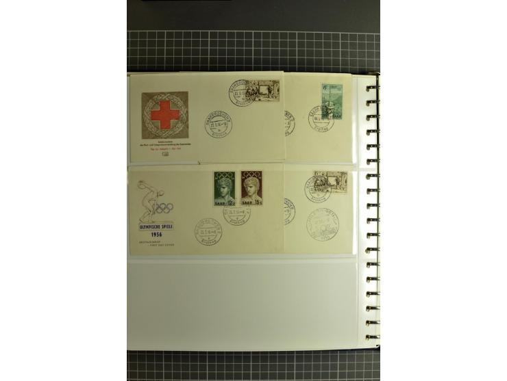 1947/1959, sehr umfangreiche gestempelte Sammlung mit vielen Briefstücken, Einheiten und Besonderheiten sowie Briefen und FDC