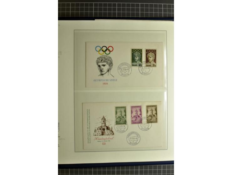1947/1959, sehr umfangreiche gestempelte Sammlung mit vielen Briefstücken, Einheiten und Besonderheiten sowie Briefen und FDC