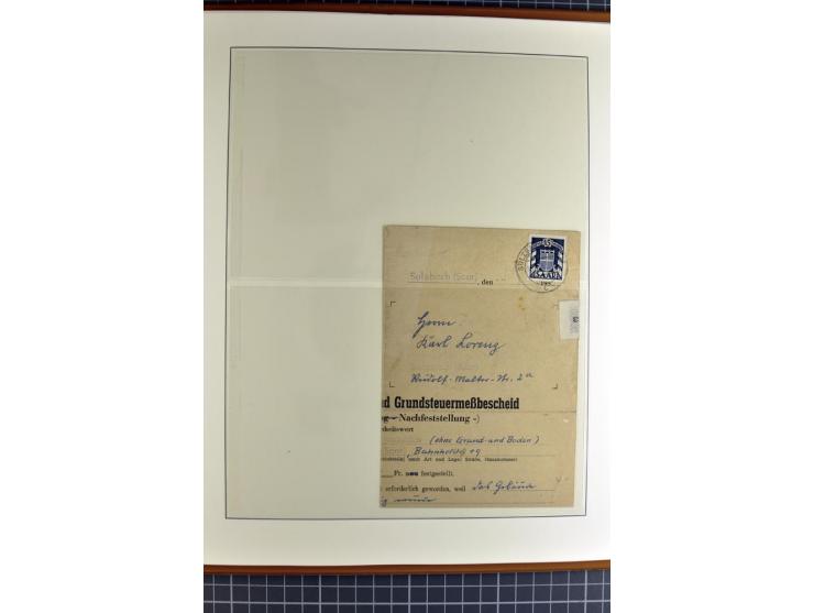 1947/1959, sehr umfangreiche gestempelte Sammlung mit vielen Briefstücken, Einheiten und Besonderheiten sowie Briefen und FDC