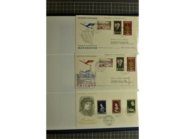 1947/1959, sehr umfangreiche gestempelte Sammlung mit vielen Briefstücken, Einheiten und Besonderheiten sowie Briefen und FDC
