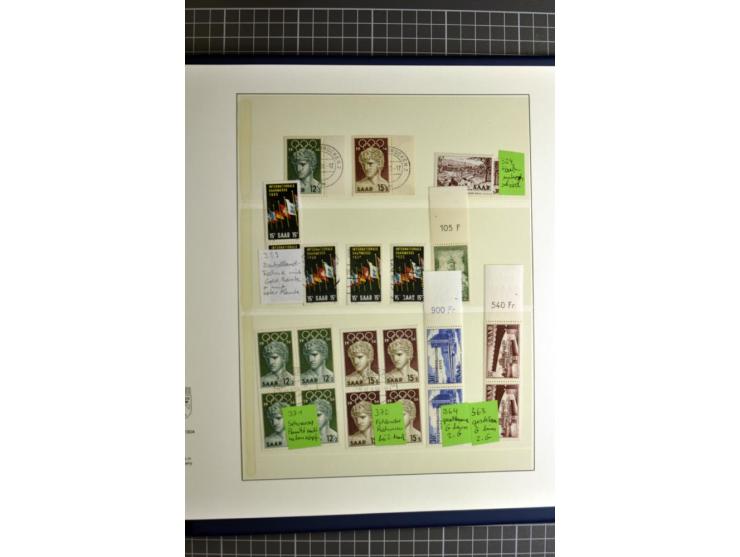 1947/1959, sehr umfangreiche gestempelte Sammlung mit vielen Briefstücken, Einheiten und Besonderheiten sowie Briefen und FDC