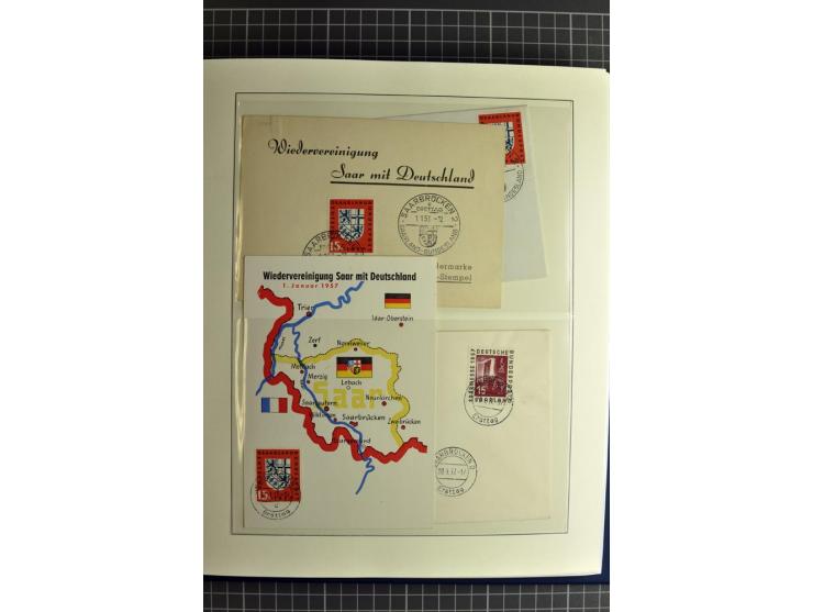 1947/1959, sehr umfangreiche gestempelte Sammlung mit vielen Briefstücken, Einheiten und Besonderheiten sowie Briefen und FDC
