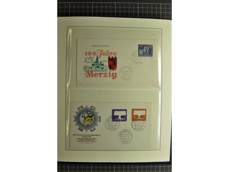 1947/1959, sehr umfangreiche gestempelte Sammlung mit vielen Briefstücken, Einheiten und Besonderheiten sowie Briefen und FDC