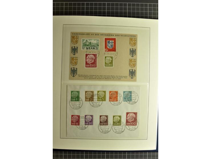 1947/1959, sehr umfangreiche gestempelte Sammlung mit vielen Briefstücken, Einheiten und Besonderheiten sowie Briefen und FDC