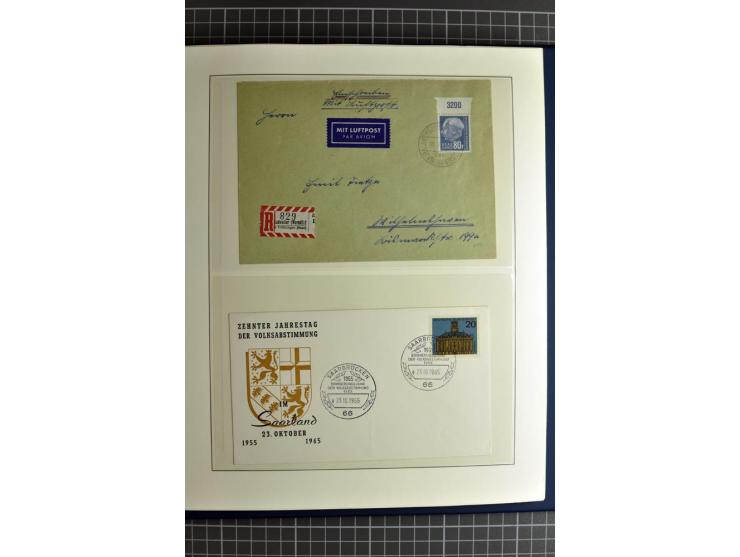1947/1959, sehr umfangreiche gestempelte Sammlung mit vielen Briefstücken, Einheiten und Besonderheiten sowie Briefen und FDC