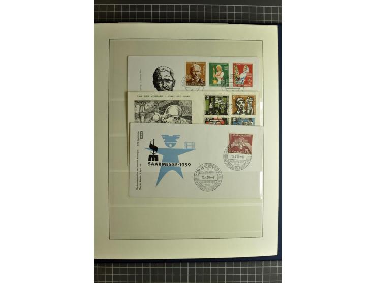 1947/1959, sehr umfangreiche gestempelte Sammlung mit vielen Briefstücken, Einheiten und Besonderheiten sowie Briefen und FDC