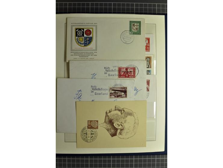 1947/1959, sehr umfangreiche gestempelte Sammlung mit vielen Briefstücken, Einheiten und Besonderheiten sowie Briefen und FDC