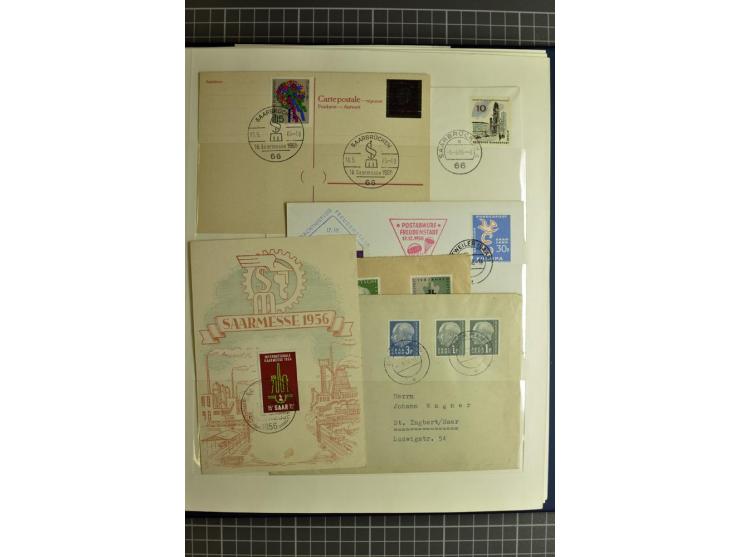 1947/1959, sehr umfangreiche gestempelte Sammlung mit vielen Briefstücken, Einheiten und Besonderheiten sowie Briefen und FDC