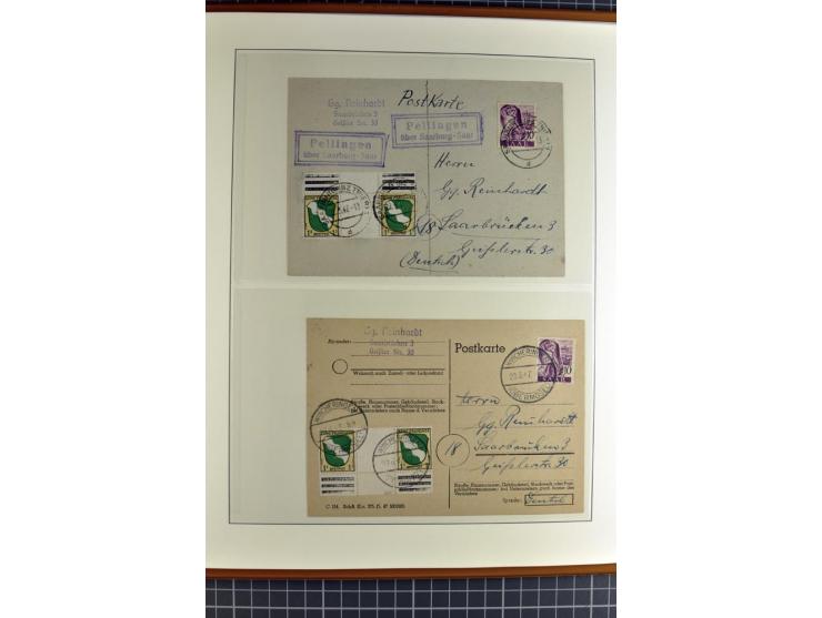 1947/1959, sehr umfangreiche gestempelte Sammlung mit vielen Briefstücken, Einheiten und Besonderheiten sowie Briefen und FDC