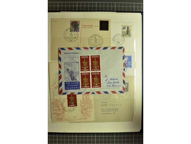 1947/1959, sehr umfangreiche gestempelte Sammlung mit vielen Briefstücken, Einheiten und Besonderheiten sowie Briefen und FDC