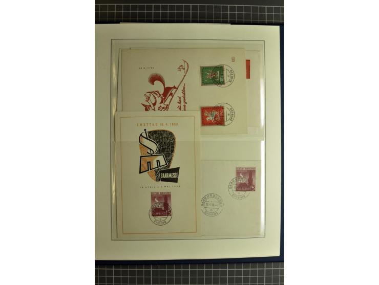 1947/1959, sehr umfangreiche gestempelte Sammlung mit vielen Briefstücken, Einheiten und Besonderheiten sowie Briefen und FDC