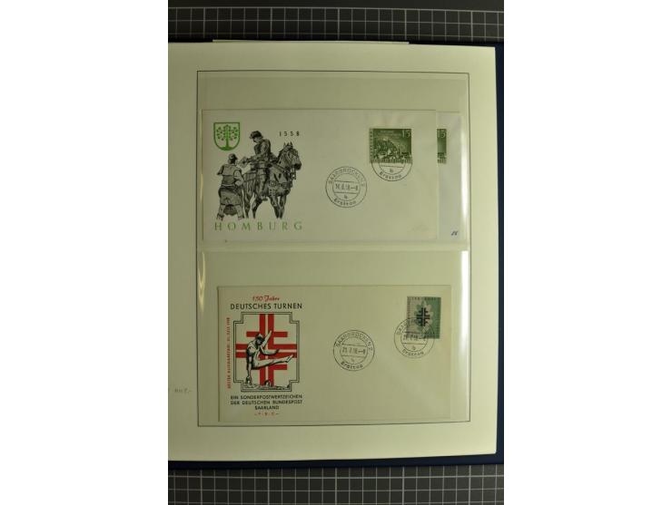 1947/1959, sehr umfangreiche gestempelte Sammlung mit vielen Briefstücken, Einheiten und Besonderheiten sowie Briefen und FDC