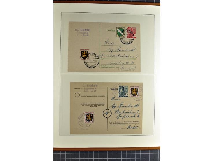 1947/1959, sehr umfangreiche gestempelte Sammlung mit vielen Briefstücken, Einheiten und Besonderheiten sowie Briefen und FDC