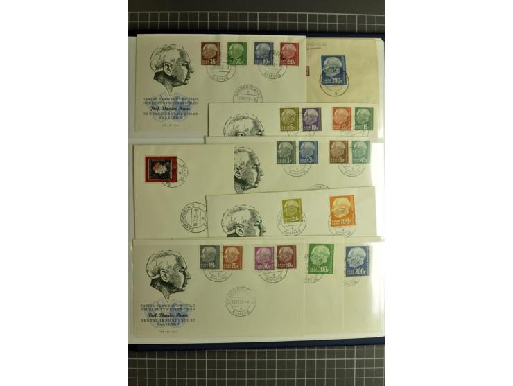 1947/1959, sehr umfangreiche gestempelte Sammlung mit vielen Briefstücken, Einheiten und Besonderheiten sowie Briefen und FDC