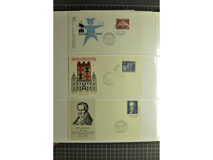 1947/1959, sehr umfangreiche gestempelte Sammlung mit vielen Briefstücken, Einheiten und Besonderheiten sowie Briefen und FDC