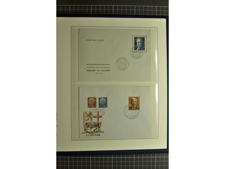 1947/1959, sehr umfangreiche gestempelte Sammlung mit vielen Briefstücken, Einheiten und Besonderheiten sowie Briefen und FDC