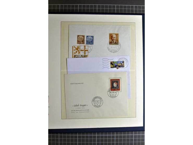 1947/1959, sehr umfangreiche gestempelte Sammlung mit vielen Briefstücken, Einheiten und Besonderheiten sowie Briefen und FDC