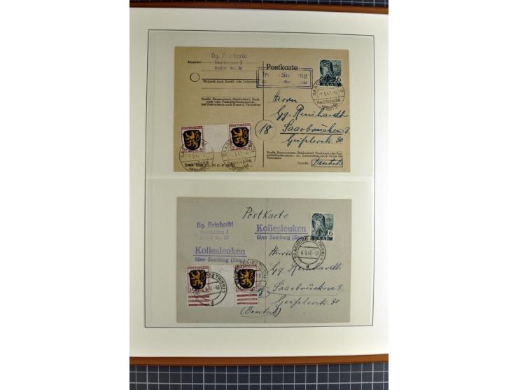1947/1959, sehr umfangreiche gestempelte Sammlung mit vielen Briefstücken, Einheiten und Besonderheiten sowie Briefen und FDC