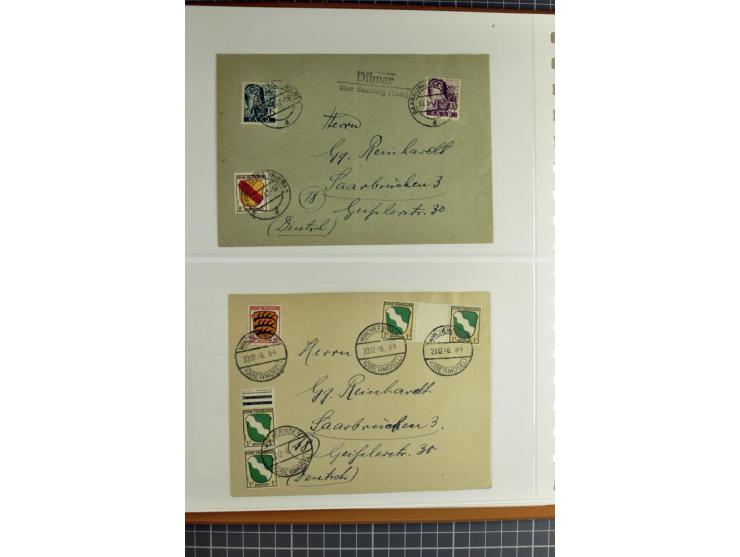 1947/1959, sehr umfangreiche gestempelte Sammlung mit vielen Briefstücken, Einheiten und Besonderheiten sowie Briefen und FDC