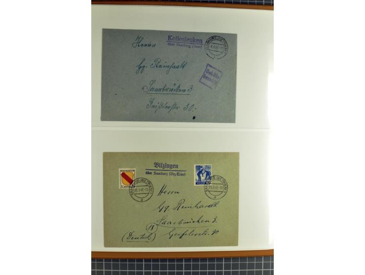 1947/1959, sehr umfangreiche gestempelte Sammlung mit vielen Briefstücken, Einheiten und Besonderheiten sowie Briefen und FDC