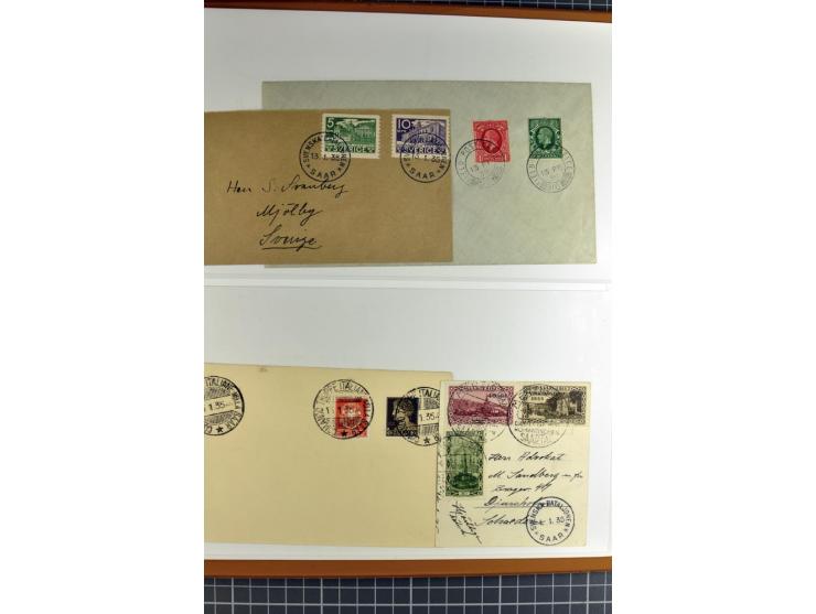 1947/1959, sehr umfangreiche gestempelte Sammlung mit vielen Briefstücken, Einheiten und Besonderheiten sowie Briefen und FDC