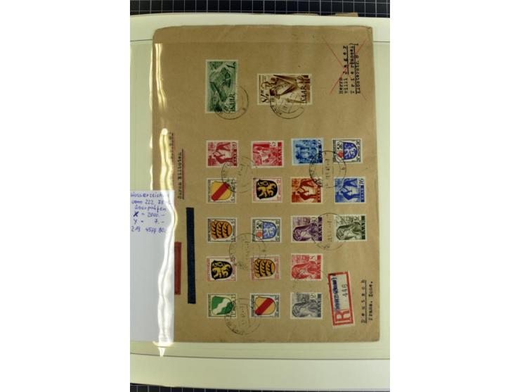1947/1959, sehr umfangreiche gestempelte Sammlung mit vielen Briefstücken, Einheiten und Besonderheiten sowie Briefen und FDC