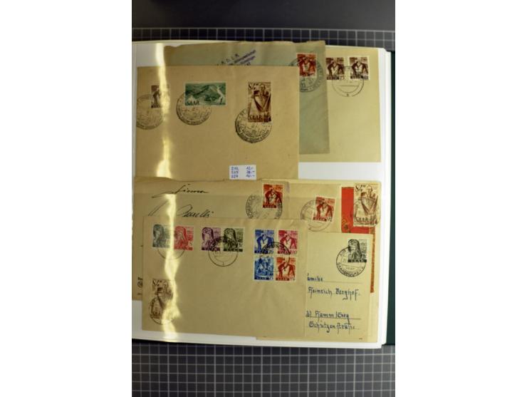 1947/1959, sehr umfangreiche gestempelte Sammlung mit vielen Briefstücken, Einheiten und Besonderheiten sowie Briefen und FDC