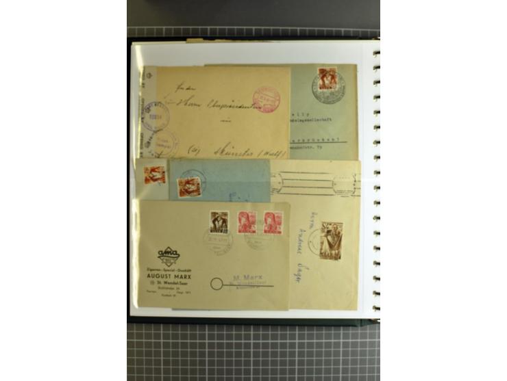 1947/1959, sehr umfangreiche gestempelte Sammlung mit vielen Briefstücken, Einheiten und Besonderheiten sowie Briefen und FDC