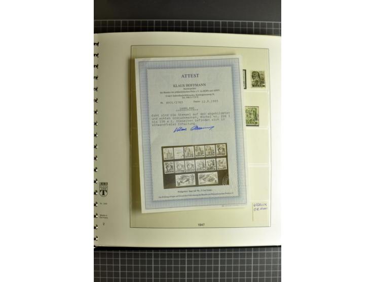 1947/1959, sehr umfangreiche gestempelte Sammlung mit vielen Briefstücken, Einheiten und Besonderheiten sowie Briefen und FDC