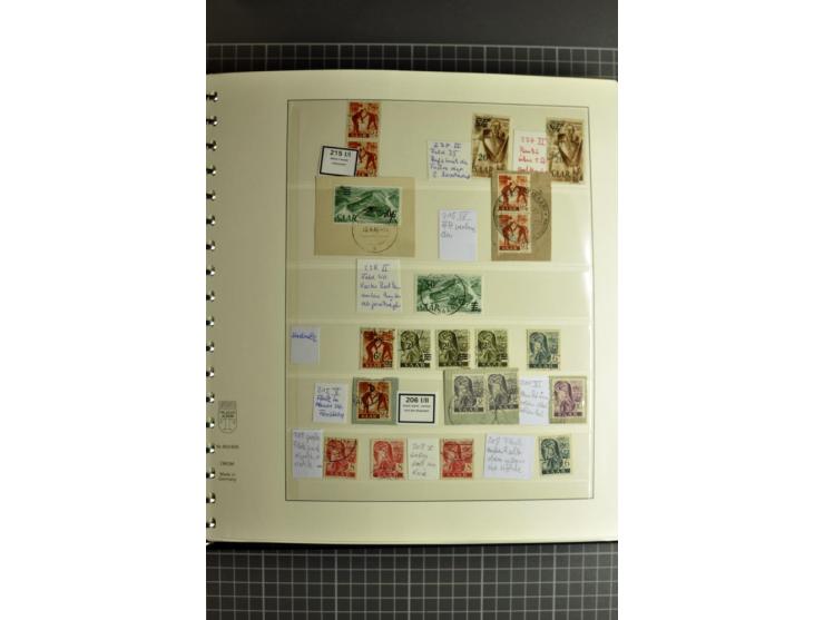 1947/1959, sehr umfangreiche gestempelte Sammlung mit vielen Briefstücken, Einheiten und Besonderheiten sowie Briefen und FDC