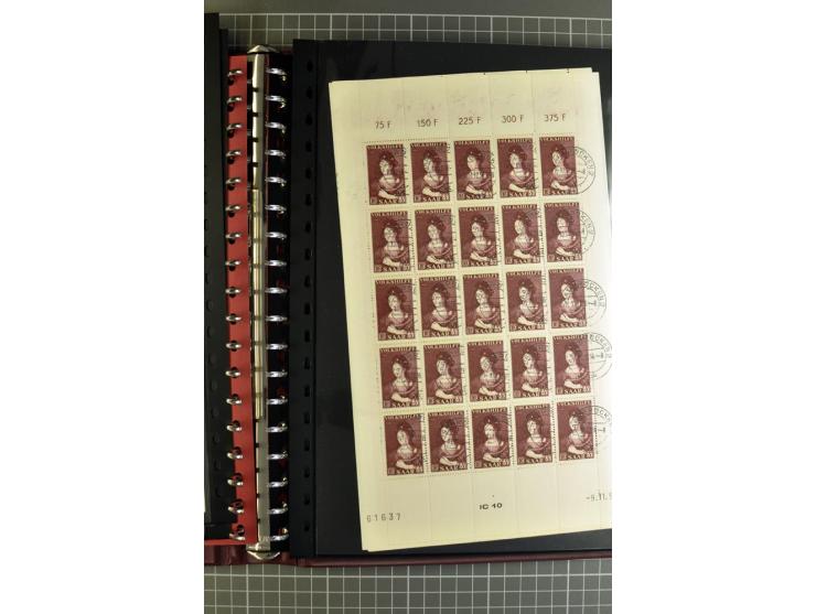 1947/1959, sehr umfangreiche gestempelte Sammlung mit vielen Briefstücken, Einheiten und Besonderheiten sowie Briefen und FDC