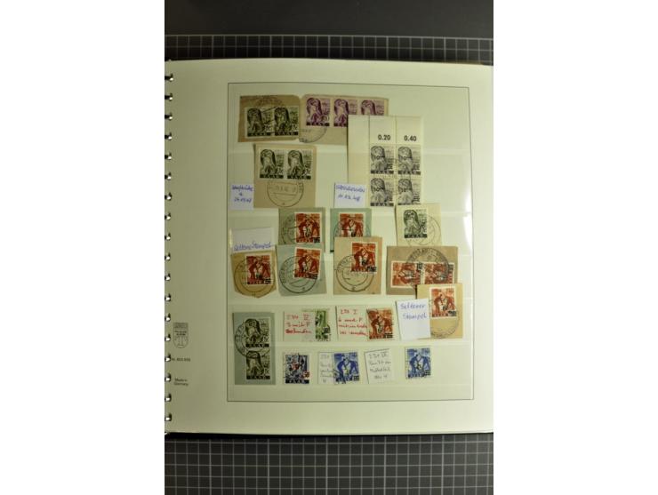 1947/1959, sehr umfangreiche gestempelte Sammlung mit vielen Briefstücken, Einheiten und Besonderheiten sowie Briefen und FDC