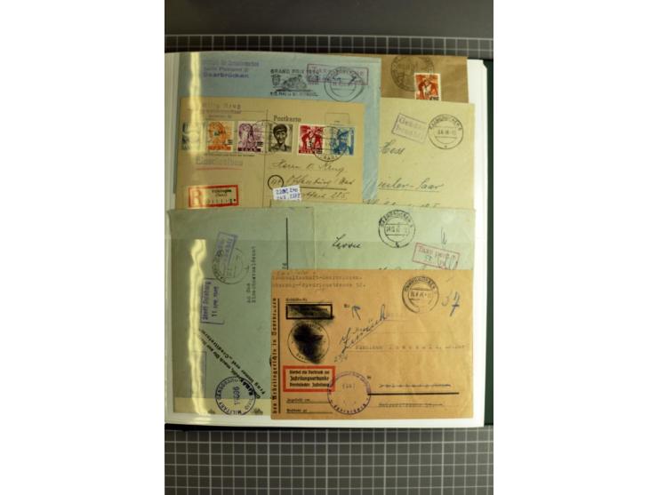 1947/1959, sehr umfangreiche gestempelte Sammlung mit vielen Briefstücken, Einheiten und Besonderheiten sowie Briefen und FDC