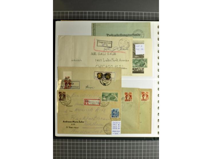 1947/1959, sehr umfangreiche gestempelte Sammlung mit vielen Briefstücken, Einheiten und Besonderheiten sowie Briefen und FDC