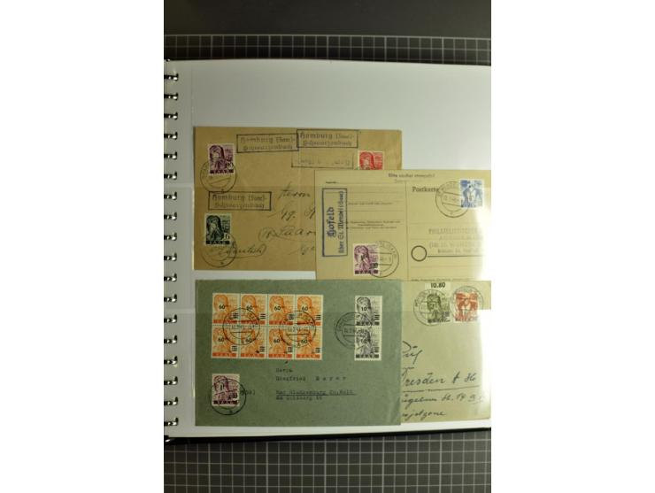1947/1959, sehr umfangreiche gestempelte Sammlung mit vielen Briefstücken, Einheiten und Besonderheiten sowie Briefen und FDC
