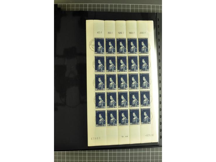 1947/1959, sehr umfangreiche gestempelte Sammlung mit vielen Briefstücken, Einheiten und Besonderheiten sowie Briefen und FDC